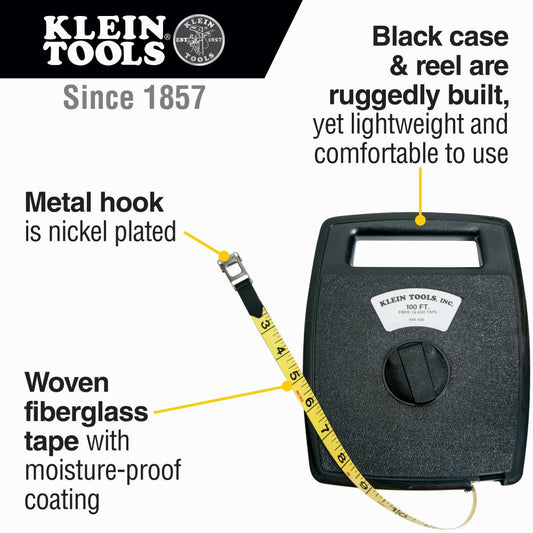 Klein Tools 946-100 86053 100' Fiberglass Ta