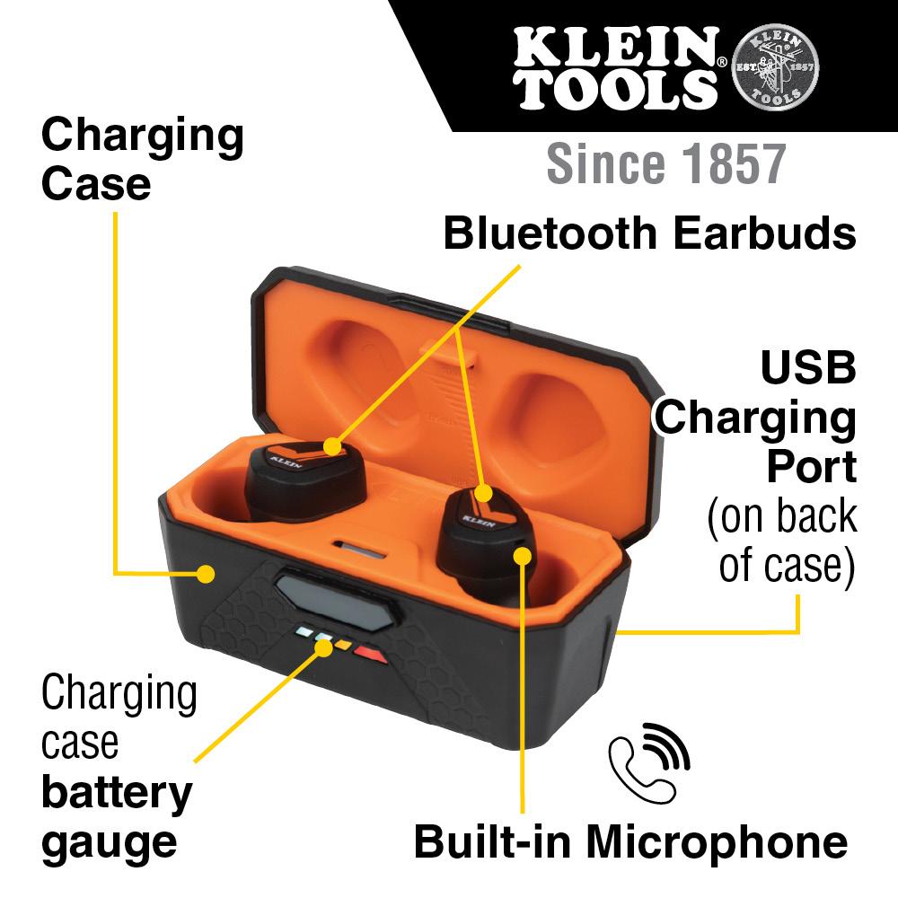 Klein Tools AESEB1 Bluetooth® Jobsite Earbuds