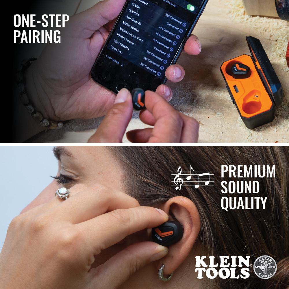 Klein Tools AESEB1 Bluetooth® Jobsite Earbuds