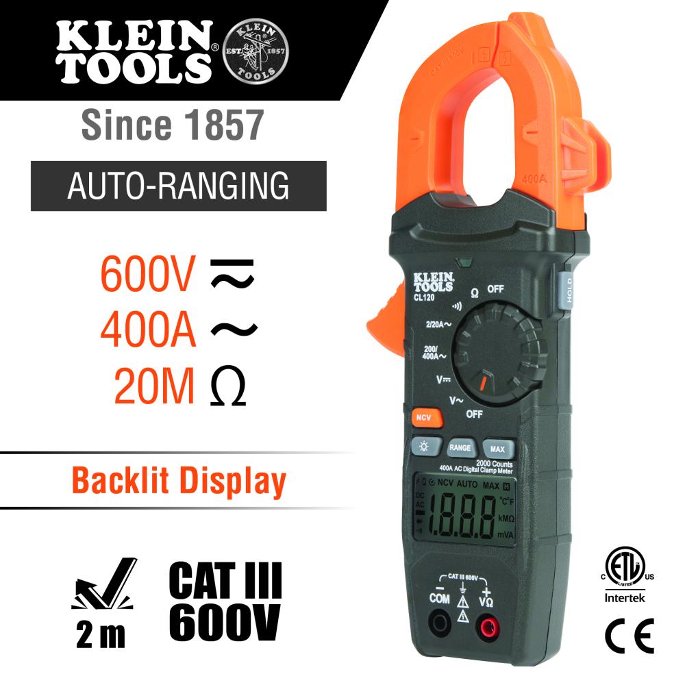 Klein Tools CL120VP Clamp Meter Electrical Test Kit