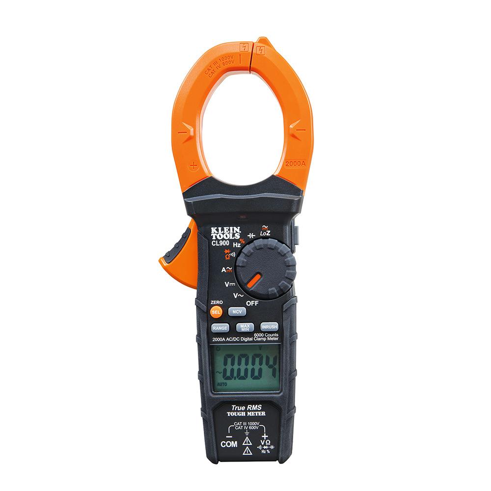 Klein Tools CL900 Digital Clamp Meter, AC Auto-Range TRMS, Low Impedance (LoZ), 2000 Amp