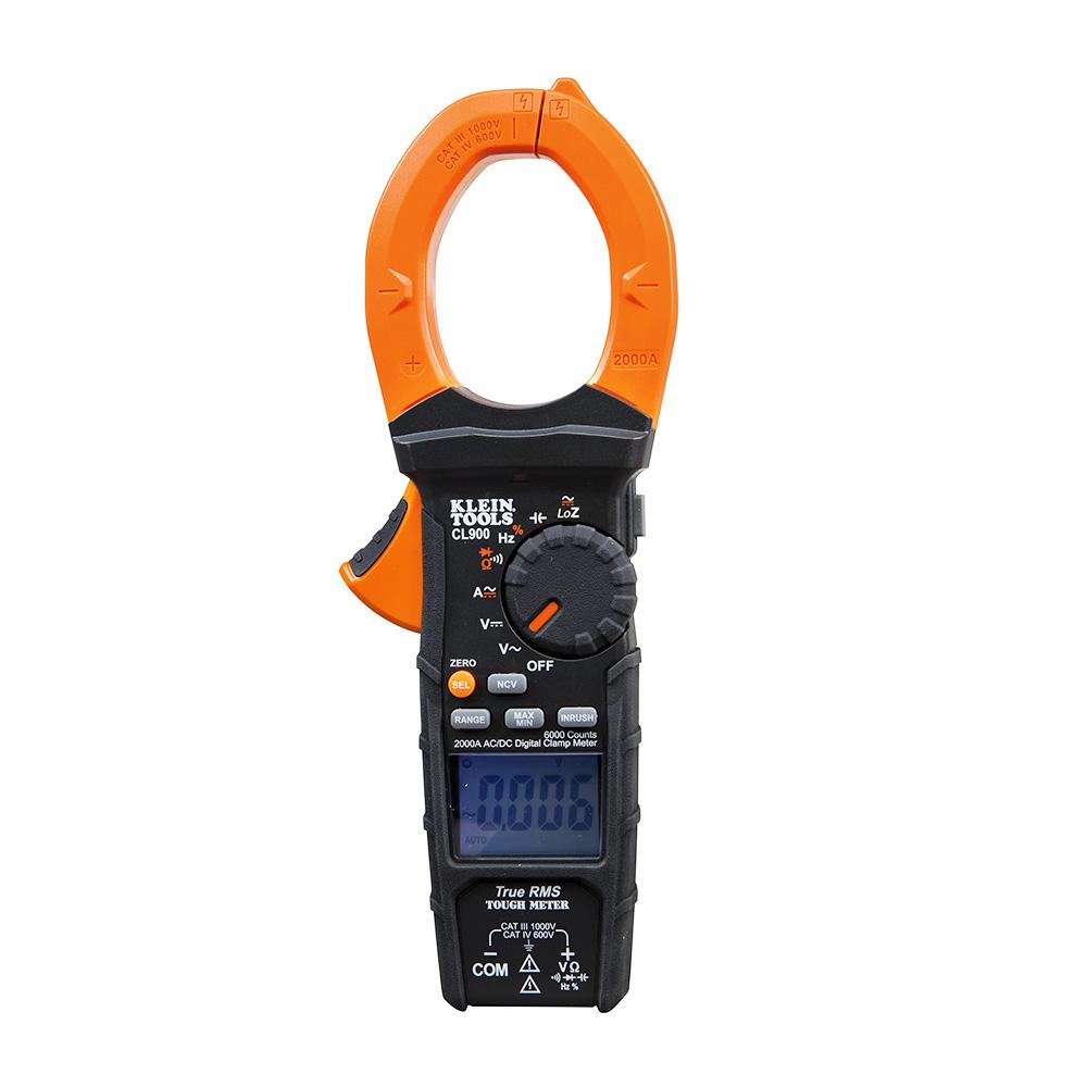 Klein Tools CL900 Digital Clamp Meter, AC Auto-Range TRMS, Low Impedance (LoZ), 2000 Amp