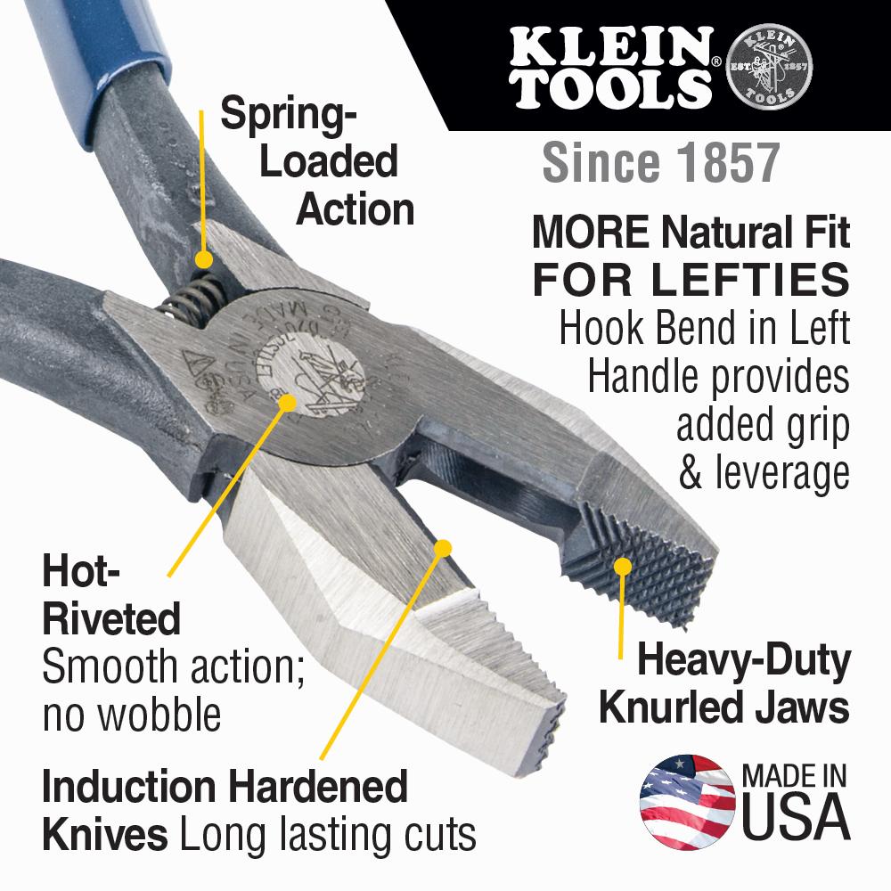 Klein Tools D2017CSTLFT Klein Tools Ironworker's Left-Handed Spring-Loaded Rebar Pliers