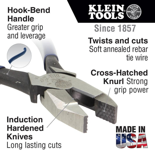 Klein Tools D213-9STT Ironworker's Pliers with Tether Ring