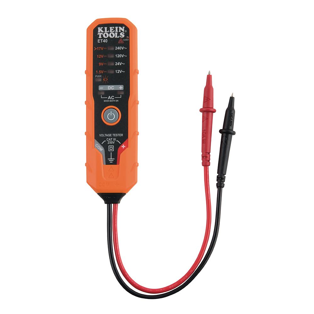 Klein Tools ET40 Digital AC/DC Voltage Tester 12 to 240V AC, 1.5 to 24V DC