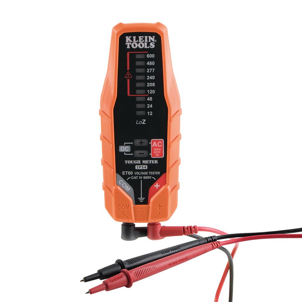 Klein Tools ET60 Electronic AC/DC Voltage Tester, 12 to 600V