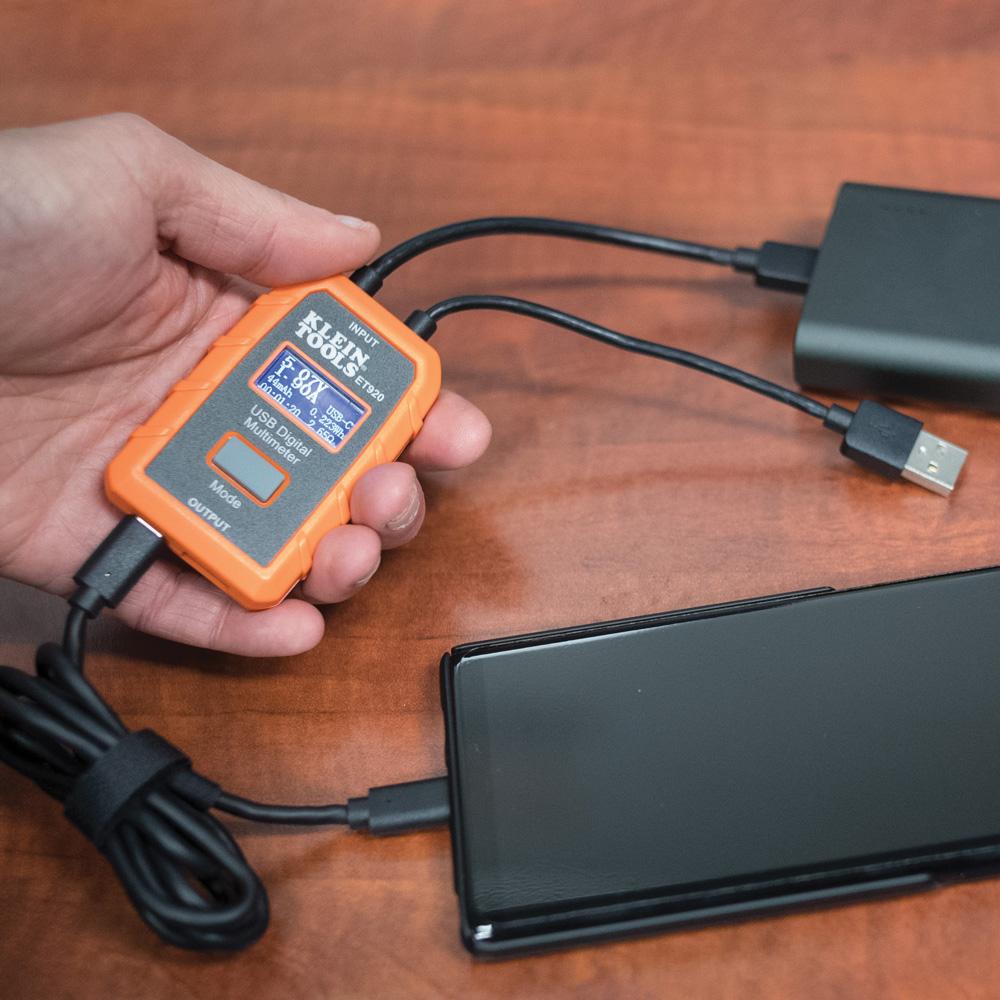 Klein Tools ET920 USB Digital Meter, USB-A and USB-C