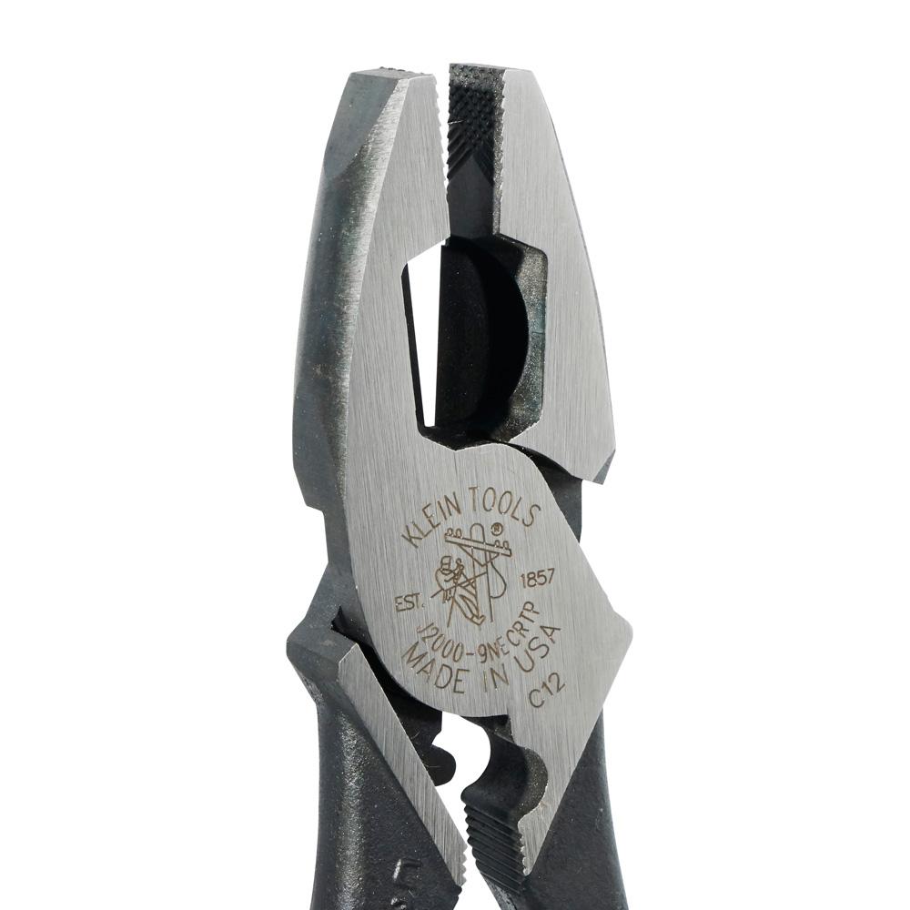 Klein Tools J2000-9NECRTP Lineman's Pliers, Fish Tape Pull/Crimping, 9-Inch