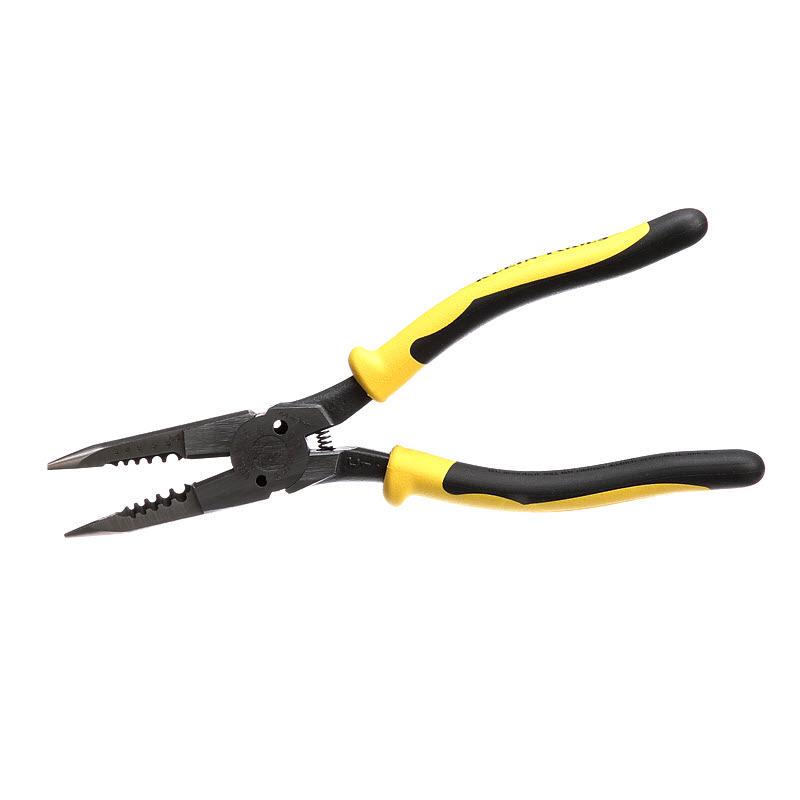 Klein Tools J206-8C Pliers, All-Purpose Needle Nose, Spring Loaded, Cuts, Strips, 8.5-Inch