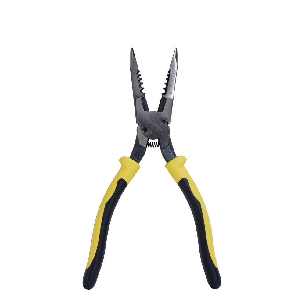 Klein Tools J206-8C Pliers, All-Purpose Needle Nose, Spring Loaded, Cuts, Strips, 8.5-Inch