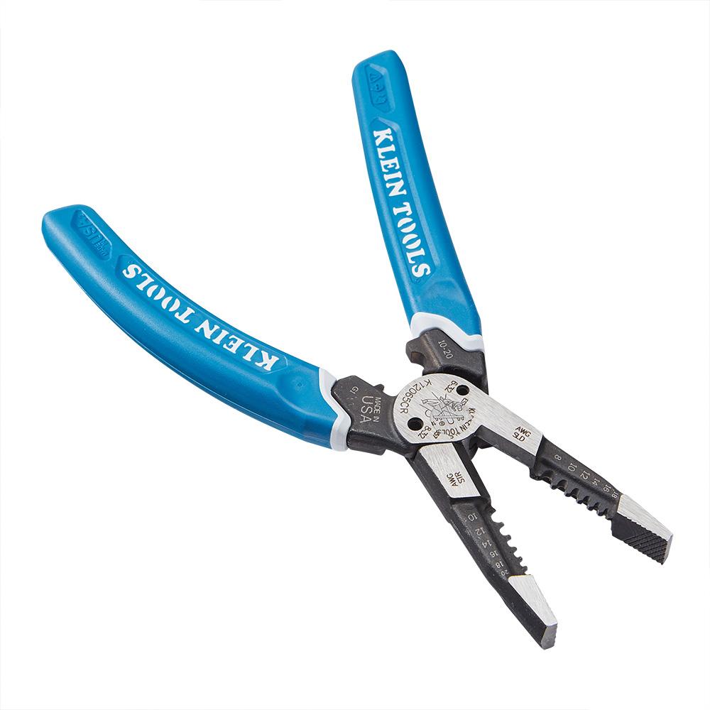 Klein Tools K12065CR Klein-Kurve® Heavy-Duty Wire Stripper / Cutter / Crimper Multi Tool, 8-20 AWG