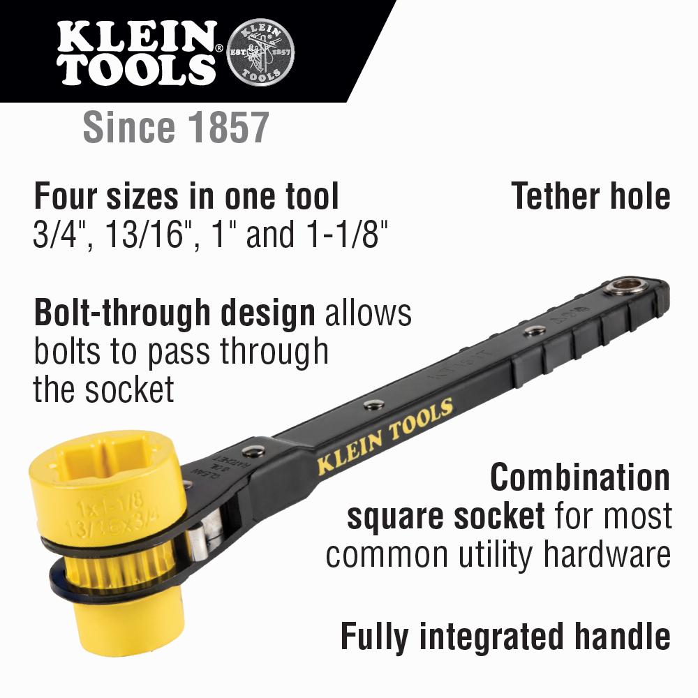 Klein Tools KT151T Ratcheting Lineman'S Wrench