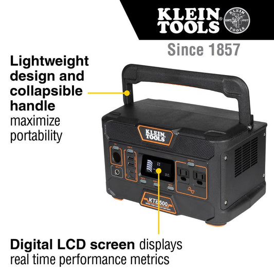 Klein Tools KTB500 Portable Power Station, 500W