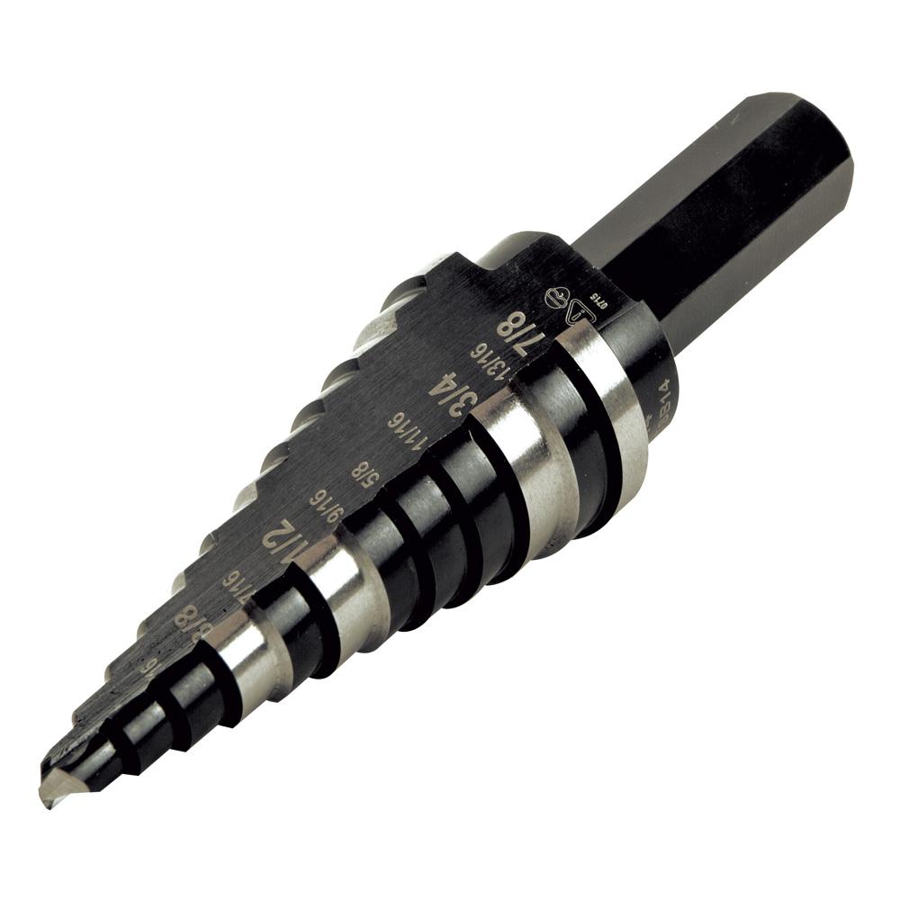 Klein Tools KTSB14 Step Drill Bit #14 Double-Fluted, 3/16 to 7/8-Inch