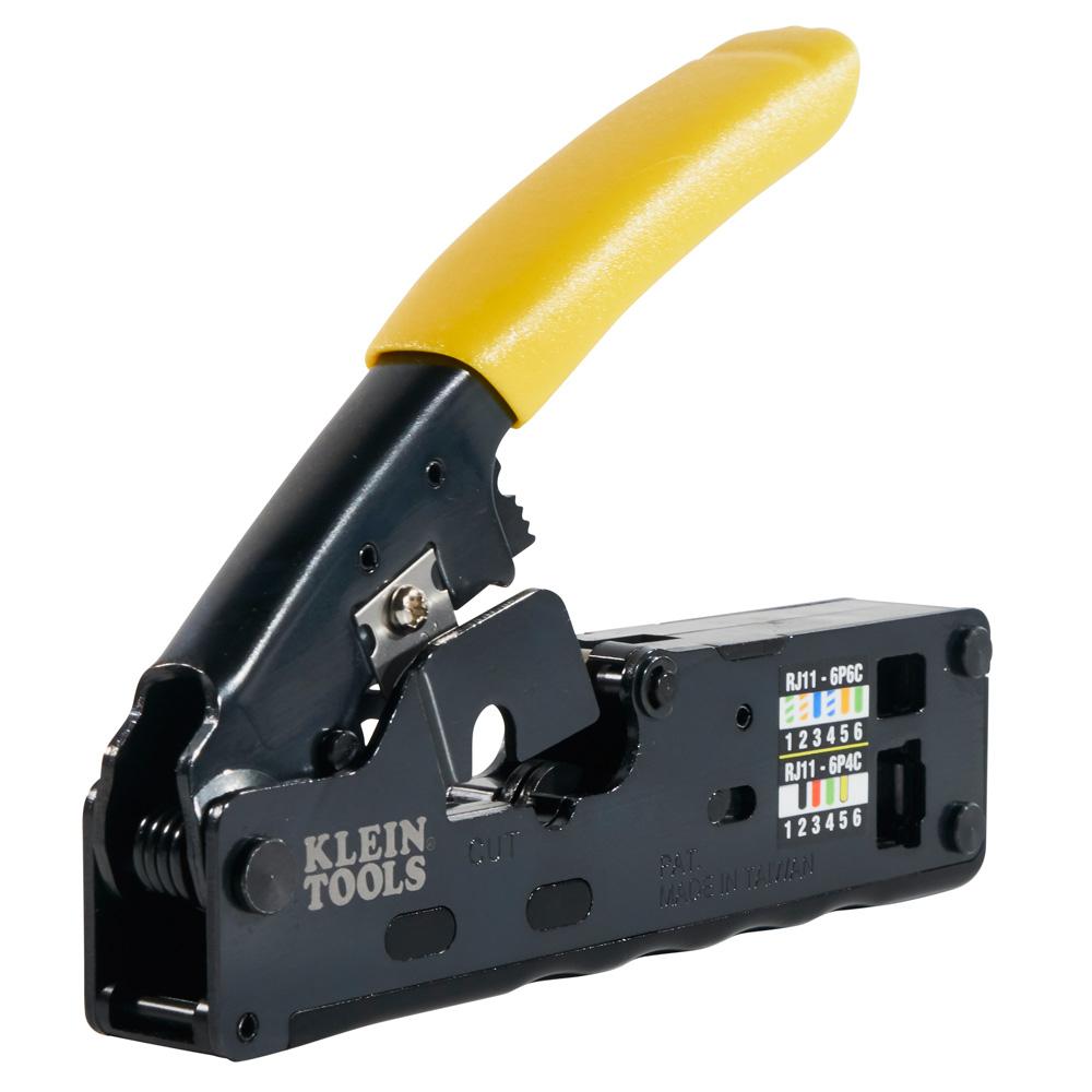 Klein Tools VDV226-107 Ratcheting Data Cable Crimper / Stripper / Cutter, Compact