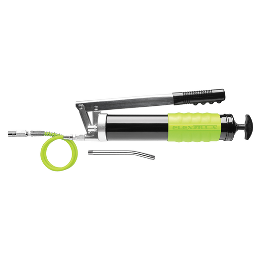 FlexZilla L1355FZ Heavy Duty Lever Action Grease Gun with Angled Extension and Flexible Grease Hose