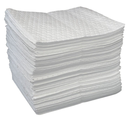 Oil Dri L90811 Oil Only Mid-Weight Perforated Pads, 15" x 19", 20.4 Gallon Capacity, 100/Box