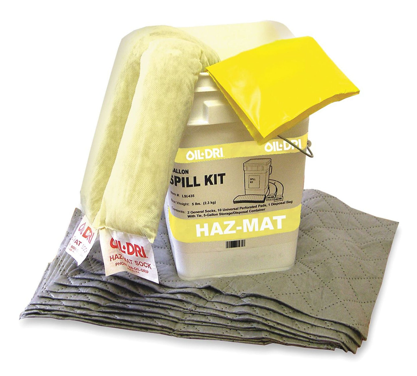 Oil Dri L91435 HazMat Bucket Spill Kit, 5 Gallon Capacity