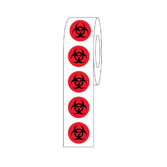 Globe Scientific LCR-95BIO Label Rolls Cryo 9.5mm Biohazard Dots
