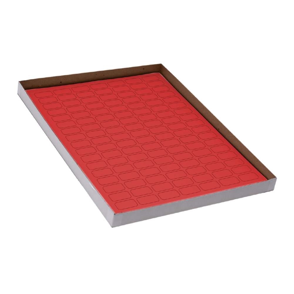 Globe Scientific LCS-24X13R Label Sheets Cryo 24x13mm for 0.5mL Tubes 20 Sheets 119 Labels per Sheet Red