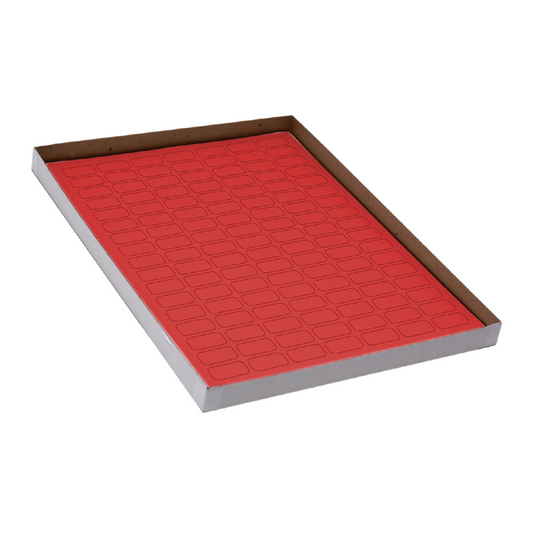Globe Scientific LCS-24X13R Label Sheets Cryo 24x13mm for 0.5mL Tubes 20 Sheets 119 Labels per Sheet Red