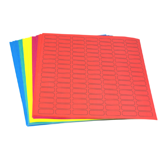 Globe Scientific LCS-24X13RW Label Sheets Cryo 24x13mm for 0.5mL Tubes Assorted Colors (595 labels in blue green violet red and yellow)