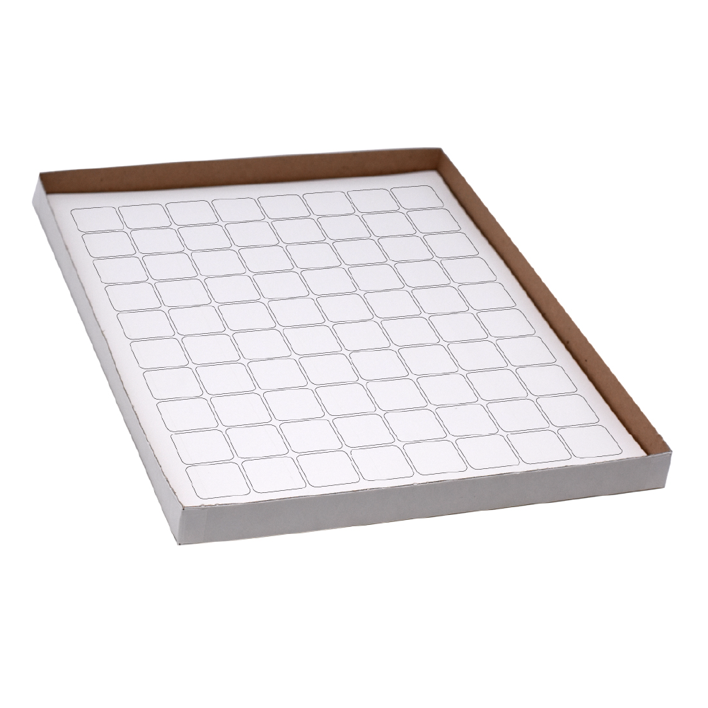 Globe Scientific LCS-25X25W Label Sheets Cryo 25x25mm for Microscope Slides 20 Sheets 80 Labels per Sheet White