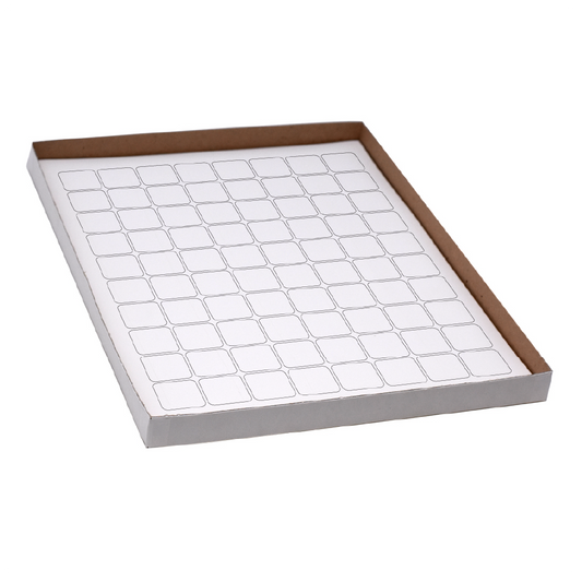 Globe Scientific LCS-25X25W Label Sheets Cryo 25x25mm for Microscope Slides 20 Sheets 80 Labels per Sheet White