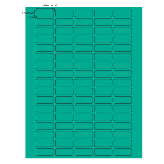 Globe Scientific LCS-33X13RW Label Sheets Cryo 33x13mm for 1.5-2mL Tubes Assorted Colors (425 labels in blue green violet red and yellow)