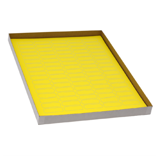 Globe Scientific LCS-33X13Y Label Sheets Cryo 33x13mm for 1.5-2mL Tubes 20 Sheets 85 Labels per Sheet Yellow