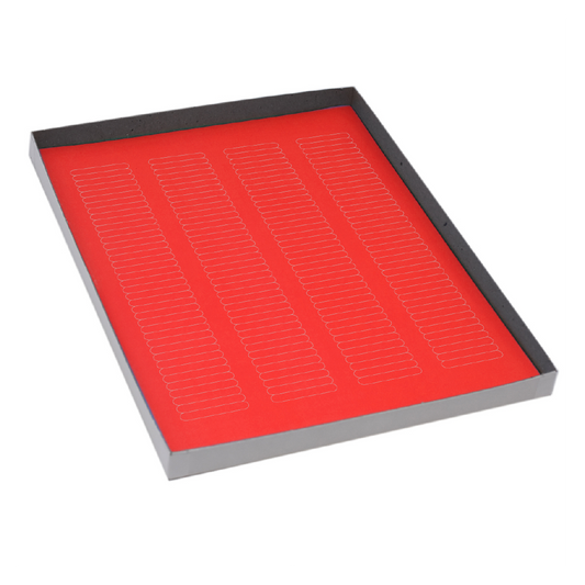 Globe Scientific LCS-38X6R Label Sheets Cryo 38x6mm for Microplates 20 Sheets 156 Labels per Sheet Red