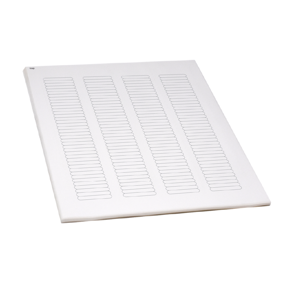 Globe Scientific LCS-38X6W Label Sheets Cryo 38x6mm for Microplates 20 Sheets 156 Labels per Sheet White