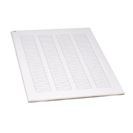 Globe Scientific LCS-38X6W Label Sheets Cryo 38x6mm for Microplates 20 Sheets 156 Labels per Sheet White