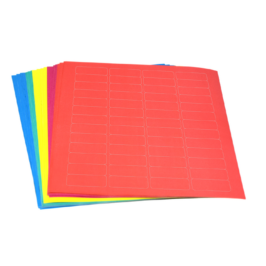 Globe Scientific LCS-43X19RW Label Sheets Cryo 43x19mm for Cryovials Assorted Colors (260 labels in blue green violet red and yellow)