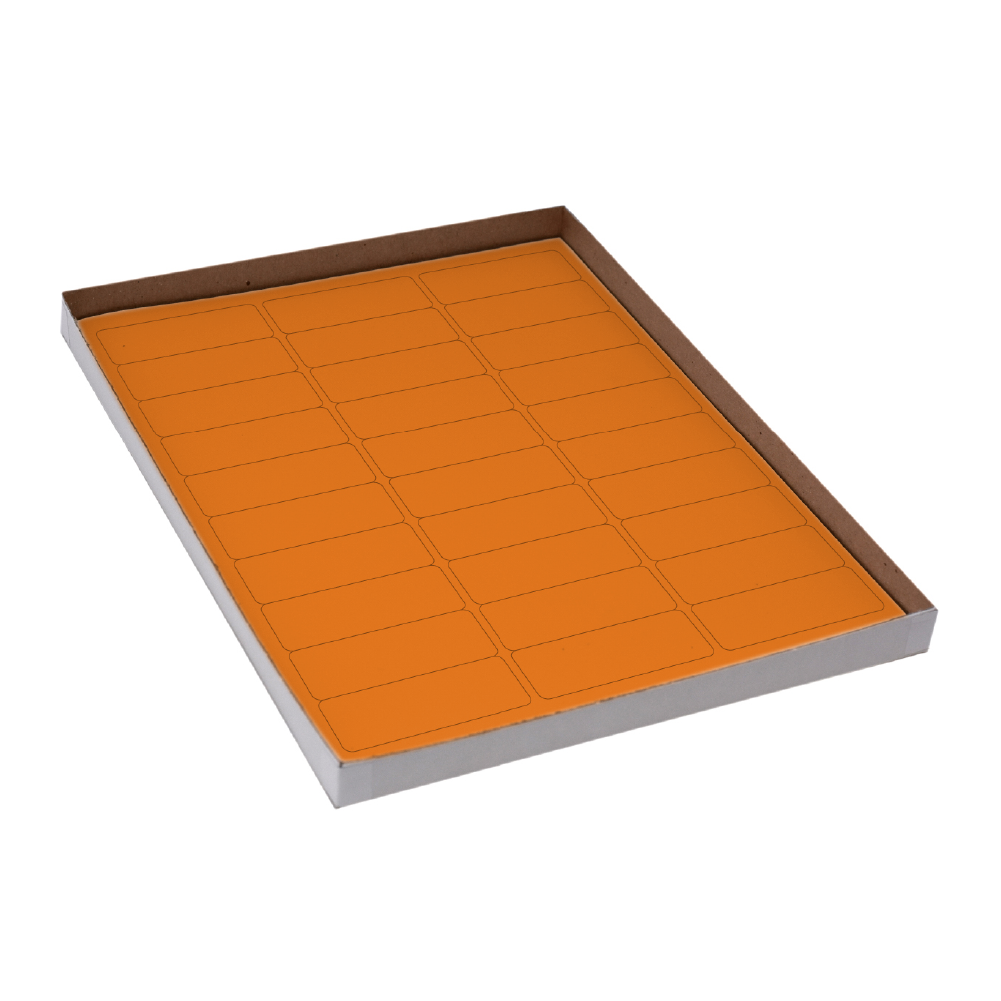 Globe Scientific LCS-67X25N Label Sheets Cryo 67x25mm for Racks and Boxes 20 Sheets 30 Labels per Sheet Orange