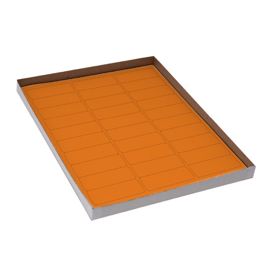 Globe Scientific LCS-67X25N Label Sheets Cryo 67x25mm for Racks and Boxes 20 Sheets 30 Labels per Sheet Orange