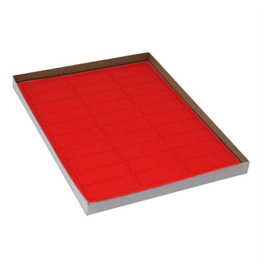 Globe Scientific LCS-67X25R Label Sheets Cryo 67x25mm for Racks and Boxes 20 Sheets 30 Labels per Sheet Red