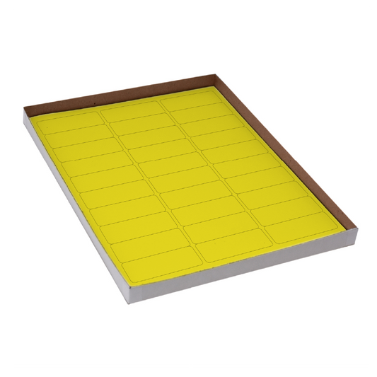 Globe Scientific LCS-67X25Y Label Sheets Cryo 67x25mm for Racks and Boxes 20 Sheets 30 Labels per Sheet Yellow