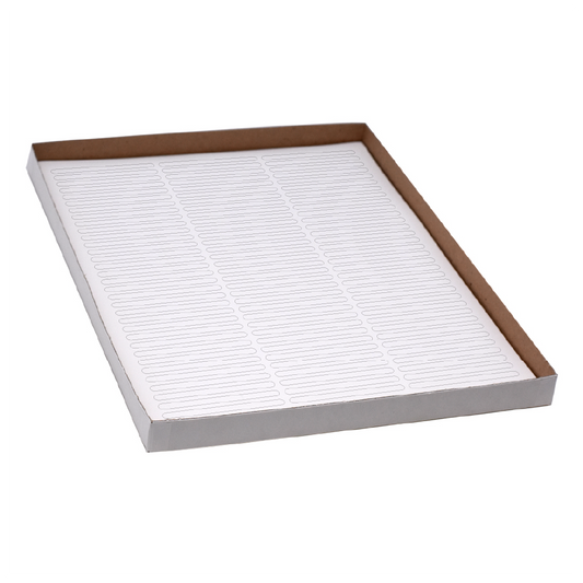 Globe Scientific LCS-67X5W Label Sheets Cryo 67x5mm for Microplates 20 Sheets 99 Labels per Sheet White