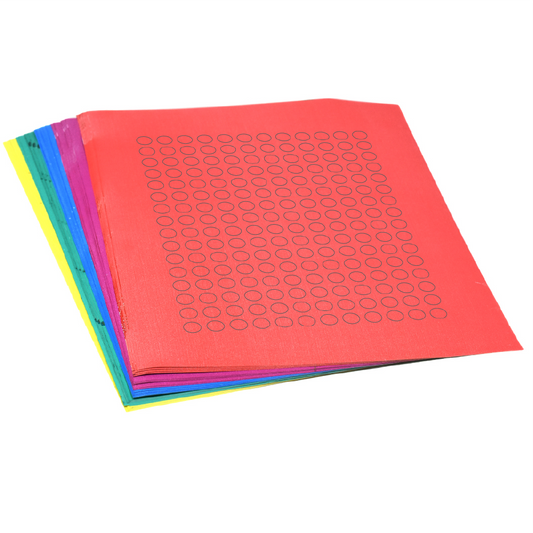 Globe Scientific LCS-D95RW Label Sheets Cryo 9.5mm Dots for 0.5-1.5mL Tubes Assorted Colors (960 labels in blue green violet red and yellow)