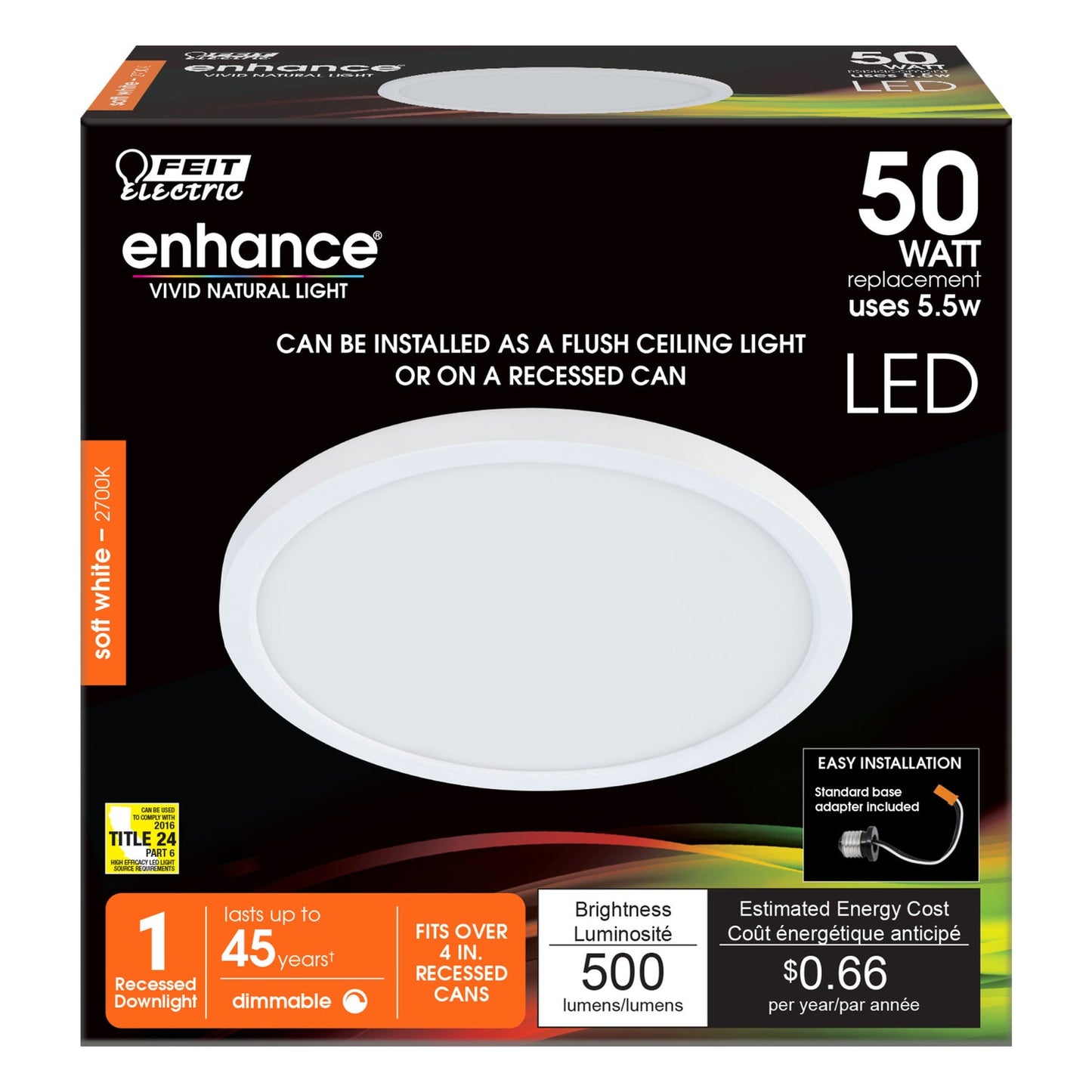 Feit Electric LEDR4FP/927 Soft White 4 in. Integrated LED Recessed Downlight