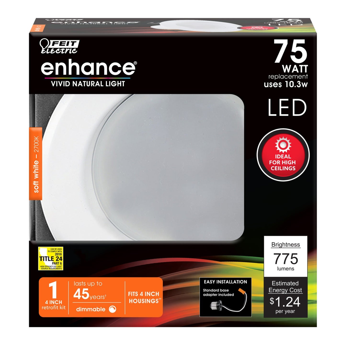 Feit Electric LEDR4HO/927CA 4 in. 75W Replacement Soft White (2700K) Dimmable LED Downlight
