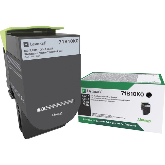 Lexmark LEX71B10K0 Unison Original Laser Toner Cartridge - Black - 1 Each