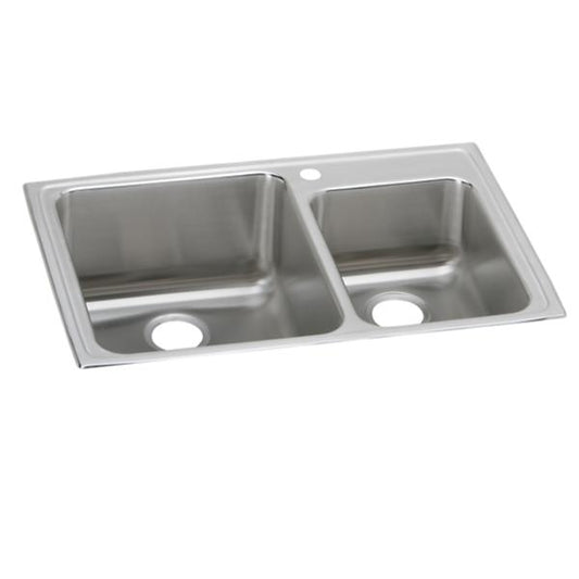 Elkay LFGR3322 Lustertone® Classic Stainless Steel 33" x 22" x 10" 60/40 Double Bowl Drop-in Sink