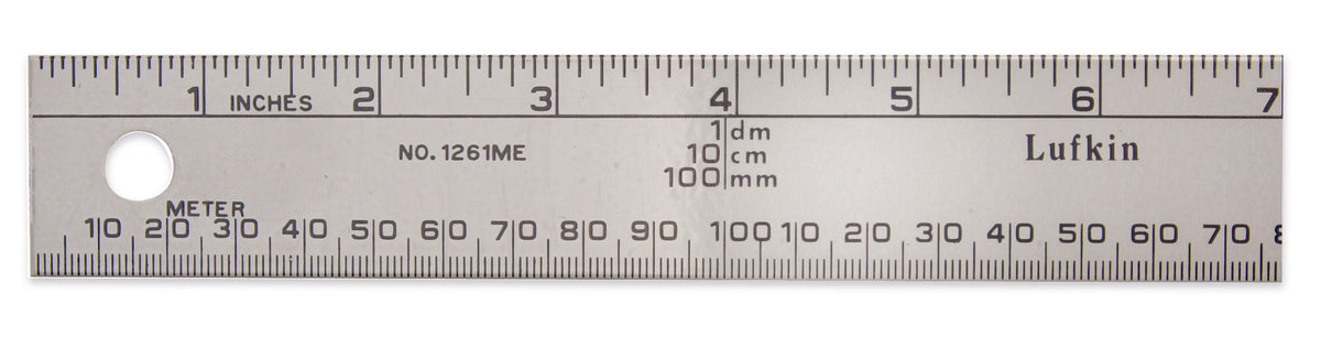 Lufkin 1261MEN 1" x 1m/3' Aluminum SAE/Metric Meter Stick
