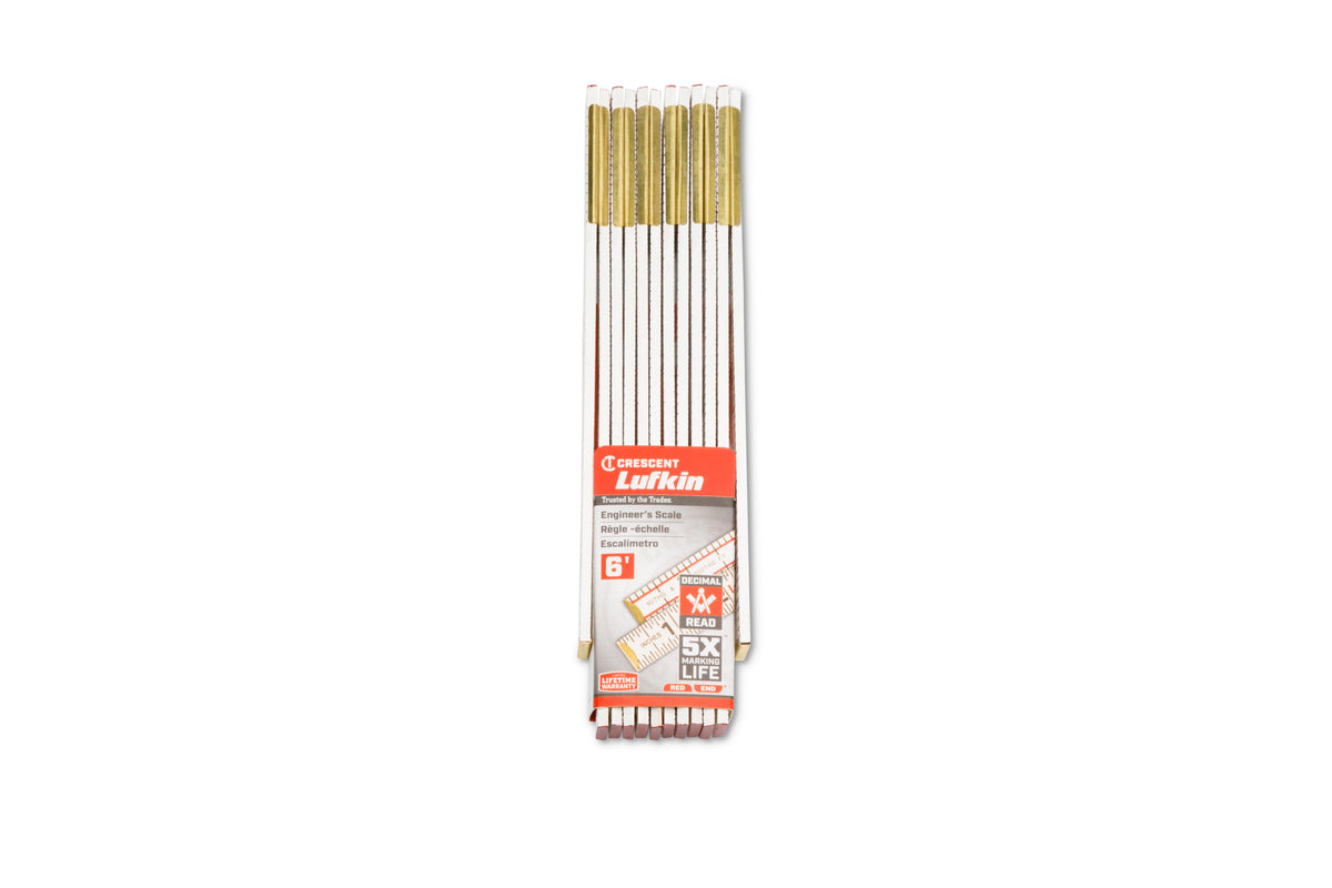 Lufkin 1066DN 5/8" X 6' Red End® Engineer's Scale Wood Rule