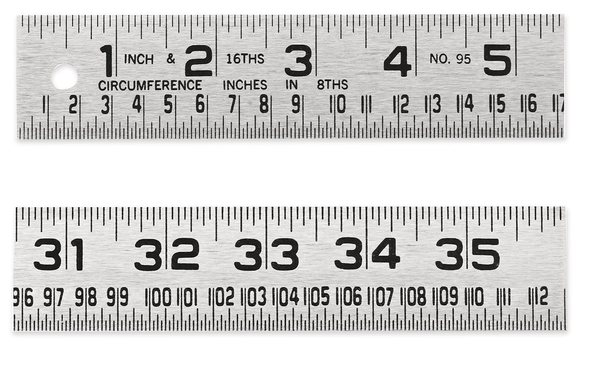 Lufkin 953FTN 1-1/4" x 3' Tinner's Circumference Steel Rule