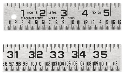 Lufkin 953FTN 1-1/4" x 3' Tinner's Circumference Steel Rule