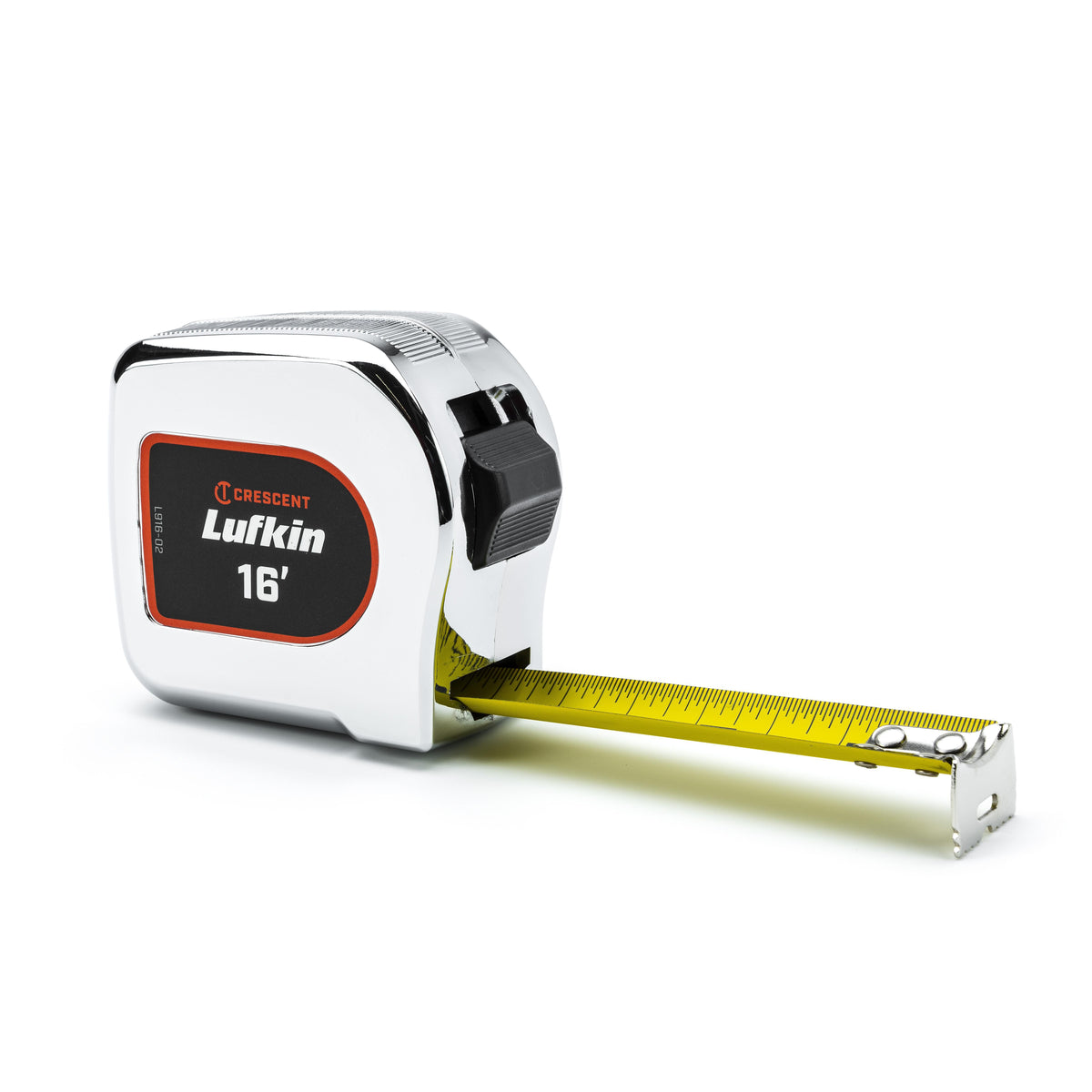 Lufkin L916-02 1" x 16' Chrome Case Yellow Clad Tape Measure