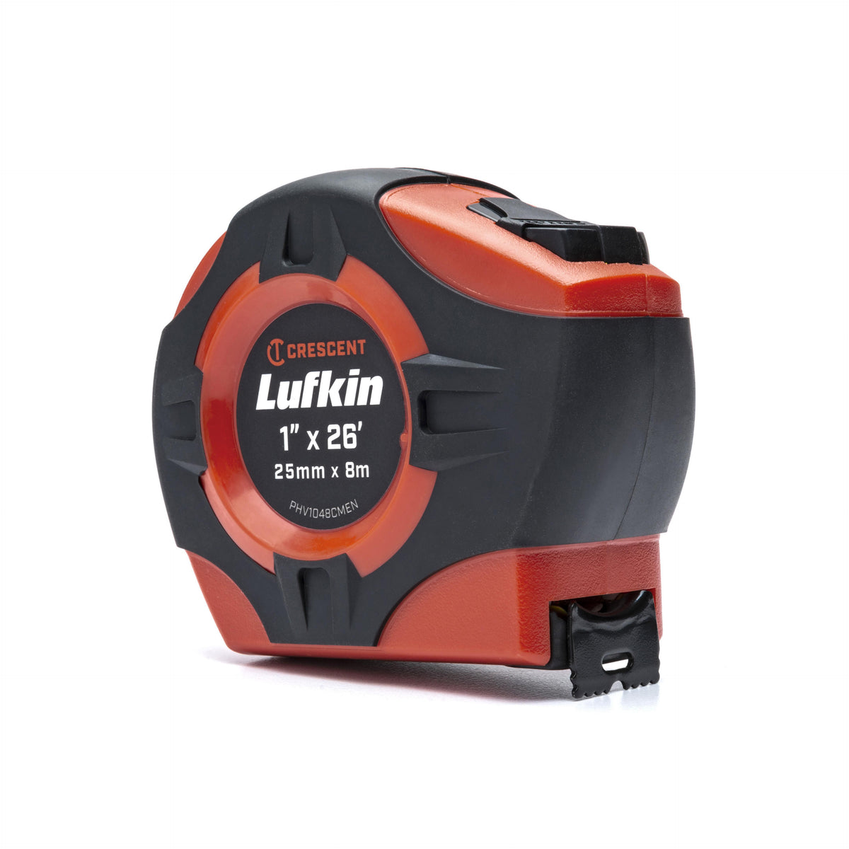 Lufkin PHV1048CMEN 1" x 8m/26' P1000 Series SAE/Metric Yellow Clad A20 Blade Power Return Tape Measure